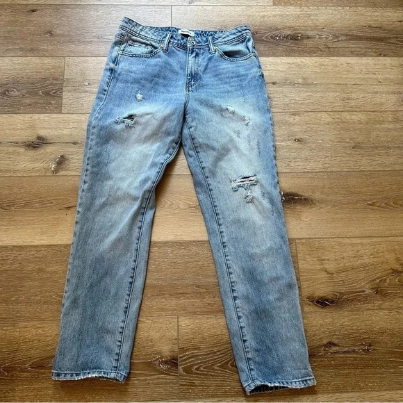 Special A Light Wash Distressed Straight Leg Jeans Size 7 - Picture 2 of 11